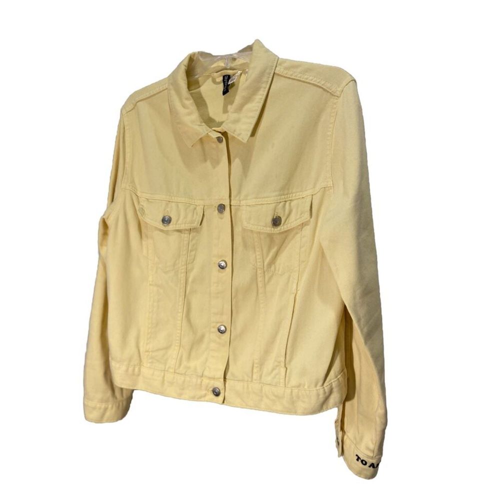 Divided H&M Netflix To All The Boys Show Embroidered Yellow Denim Jacket…